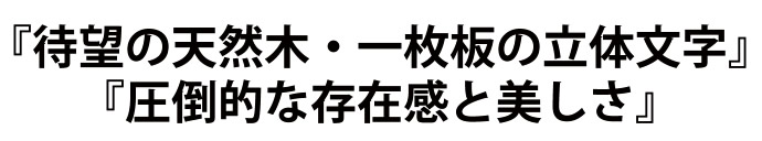 天然木・一枚板の立体文字